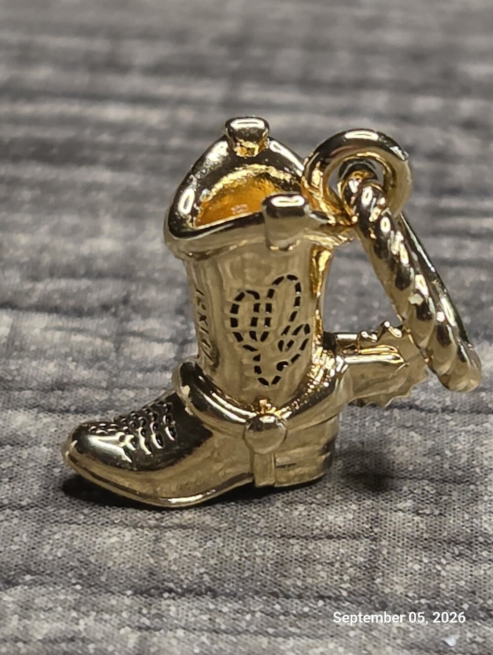 Authentic Pandora Disney Pixar Toy Story Cowboy Boot Charm 14k gold plating